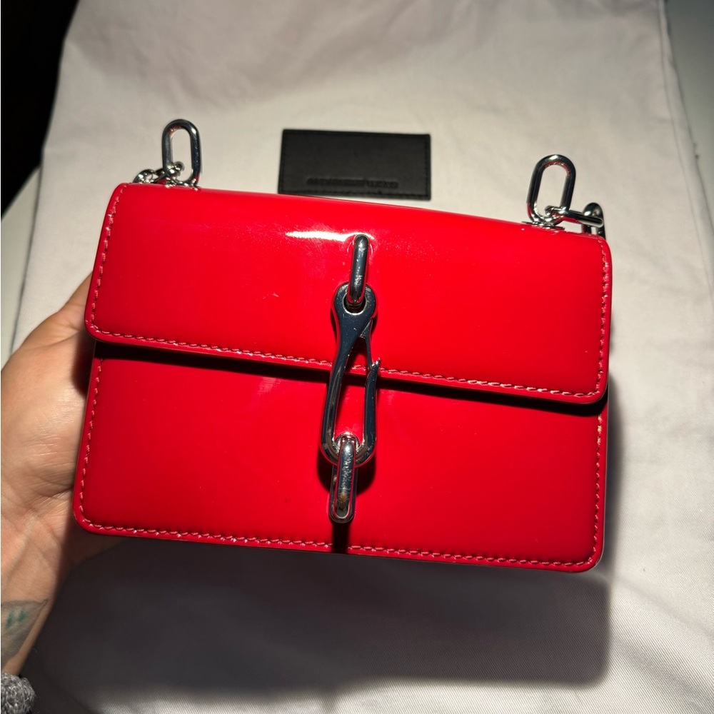 Alexander Wang Red Mini Bag with Structured Shape and Silver Hardware